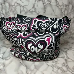 レスポートサック LeSportsac ハート柄 トートバッグ 大容量 ナイロン ブラック ピンク レディース