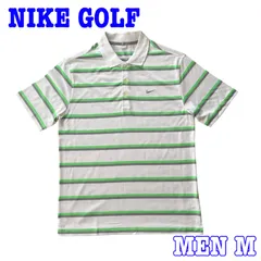 NIKE GOLF ナイキゴルフ 半袖 ロゴ刺繍 ボーダー柄 DRI-FIT ストレッチ ポロシャツ M