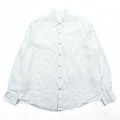 Tasso Elba リネンシャツ 長袖シャツ L ホワイト 胸ポケット 麻100%