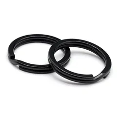 [TUNUKE] チタン Ti リング キーホルダー キーリング キーフック カラビナ 金具 軽量 錆びない 高強度 (18mm, Fブラック) 0