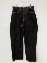 XLARGE エクストララージ デニムパンツ 30 ブラック クロップド・半端丈 無地 ブランドロゴ 刺繍 バックプリント ワイド・ルーズ ストレート レギュラー リジッド・ワンウォッシュ