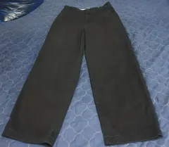 ユニクロ U ワイドフィット コットン チノパンツ ブラック (30)