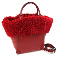  マックスマーラ 2WAYハンドバッグ レッド 鹿革 中古