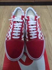 VANS オールドスクール レッド チェッカーボード スニーカー