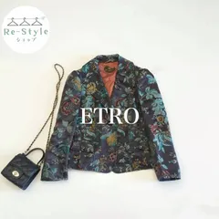 ETRO エトロ　ジャケット　フラワージャガード　花柄　シルク混　フローラル　ペイズリー柄　ブルゾン　サイズ46のサムネイル