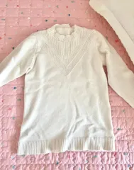 レース刺繍ブラウスニット