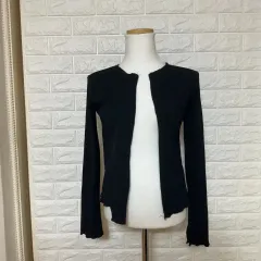 黒 カーディガン ロングスリーブカーディガン 薄い シーズン半ば用
