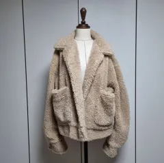 テディベア ボア オープン ジャケット キャメル フリーサイズ