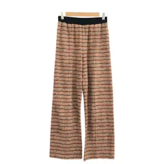 INSCRIRE (アンスクリア) 22SS パイルボーダーパンツ ピンク S