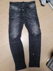 DSQUARED(ディースクエアード) キルティング ペインティング 黒 バイカー 44