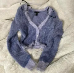 ZARA スカイブルー ライトブルー アンゴラ ニット カーディガン バイカラー & Other Stories COS H&M