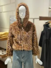Valleygirl(バリーガール) レオパード ジップアップパーカー フード付き ジャケット