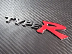●TYPE R メタル製 凹凸仕様 MAD BLACK マッドブラック仕様＆/レッド エンブレム新品！