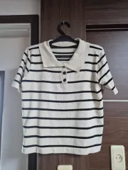 ストライプ カラーTシャツ Free