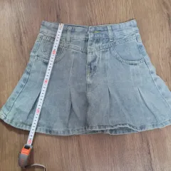 デニム プリーツ ミニスカート s