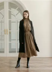 뎁 ケーブル編み ロング カーディガン