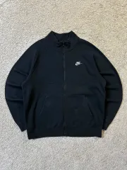 海外モデル L Nike(ナイキ） NIKE 新作 コットン ジップアップ ジャケット 黒