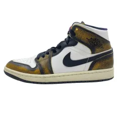 NIKE ナイキ DQ8417-071 Air Jordan 1 Mid Wear Away エアジョーダン1 ミッド ウェア アウェイ ミドルカット スニーカー イエロー系 ホワイト系 ブラック系 26cm【中古】