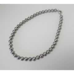 【新品】 貝パール ネックレス 飛鳥庵グレー玉10mm貝パールネックレス44cm簡易箱入り2NK551044GL