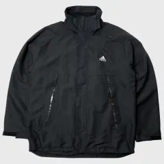 （ 105 ） adidas(アディダス) 黒 フリース 裏起毛 ウインドブレーカー ジャケット