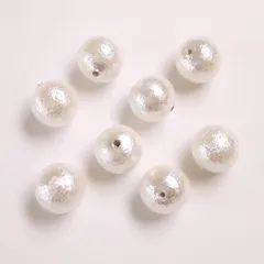【新品】 juswork(ジャスワーク) コットンパール 10mm 30個 片穴 ホワイト 国内検品 丸 玉 穴あり 手芸 材料 アクセサリー パーツ ハンドメイド ピアス イヤリング ネックレス 大容量 パール 軽量 1