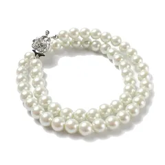 【新品】 [CRANES COLLECTION] クリスタル パールネックレス 日本製 自社生産 真珠 8mm珠 選べる6サイズ 冠婚葬祭 ホワイト グレー 冠婚葬祭 巾着袋付 (ホワイト ネックレス42cm) 0