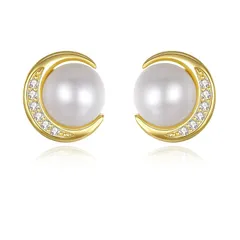 【新品】 Z.Angie パールピアスレディース「三日月姫」一粒 真珠イヤリング シルバーS999 金属アレルギー対応 アクセサリー 母の日 ホワイトデー 誕生日プレゼント ジュエリー 女性 結婚式 アクセサリー