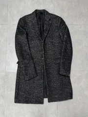 Calvin Klein(カルバ・ンクライン) 黒 ツイード コート 46