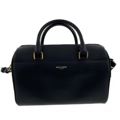 YVES SAINT LAURENT イヴ・サンローラン 2WAY ベイビーダッフル ハンドバッグ レディース レザー ブラック ゴールド 中古