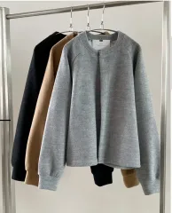 1 つのボタン ニット セーター カーディガン ジャケット