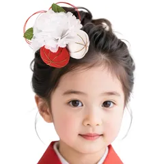 4色 和風アクセサリー 女の子 振袖 花 浴衣 つまみ細工 (赤) 卒業式 和装 着物 袴 七五三 髪飾り