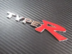 ●TYPE R メタル製 凹凸仕様 クロームメッキ＆レッド仕様 エンブレム新品！