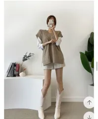 オーバーサイズ ネイビー ベストニット