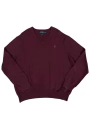 ポロラルフローレン ワイ色 ピマコットン Vネック XL
