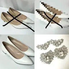 260 ブライダルシューズ 靴 コサージュ ブローチ ビッグサイズ スジャン・ドゥードゥー