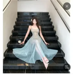 ノースリーブ チュールスカート ワンピース (クラブルック セルフウェディング パーティー衣装 リゾート バカンス