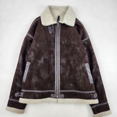 archive レザージャケット フライトジャケット B-3 y2k ムートン 00s grunge ブラウン