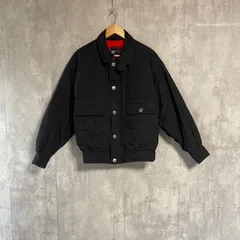 80s 希少 イクシーズ ixi:z【M】ダーバン ブルゾン 襟赤 ヴィンテージ スイングトップ 中綿 ジャケット 黒 古着 90s アーカイブ レトロ シティポップ y2k ゆるだぼ オーバーサイズ 激レア