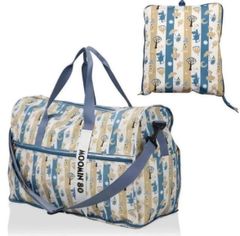 MOOMIN ムーミン 折りたたみボストンバッグ 大容量 約38L 軽量青色 