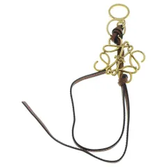 LOEWE (ロエベ) アナグラム キーチャーム バッグチャーム キーリング キーホルダー ブラウン×ゴールド レザーのサムネイル