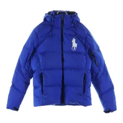 POLO RALPH LAUREN (ポロラルフローレン) ビックポニーエンブロイダリーデザイン フーデッド ジップアップ ダウンジャケット ブルー 710585152003