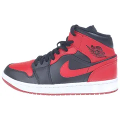 NIKE (ナイキ) AIR JORDAN 1 MID BRED エアジョーダン1 ミッド ブレッド ミッドカットスニーカー ブラック/レッド US9/27cm 554724-074