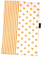 新品 CAMEL PALMS 日本製 綿100％ 敷布団カバー シングル 100×210cm の敷布団用 （105×215cm） 水玉＆ストライプ オレンジ