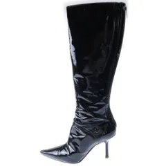 JIMMY CHOO (ジミーチュウ) ストラップデザイン ヒールロングブーツ ブラック レディース