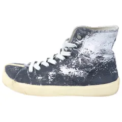 Martin Margiela 22 (マルタンマルジェラ) Tabi タビ クラック加工 ハイカットスニーカー ブラック/シルバーのサムネイル