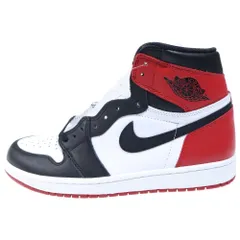 NIKE (ナイキ) AIR JORDAN1 RETRO HIGH OG BLACK TOE エアジョーダン1 ハイカットスニーカー つま黒 ブラック/レッド US9/27cm 555088-125