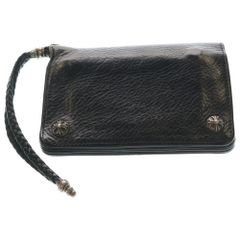 CHROME HEARTS (クロムハーツ) 2ZIP 2ジップ クロスボールボタンレザーウォレット 財布 ブラック BCA363