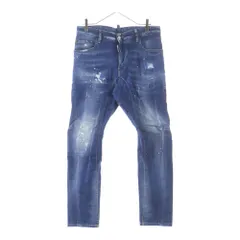 DSQUARED2 (ディースクエアード) 19SS ペンキ加工リペアデニムパンツ インディゴ S74LB0536