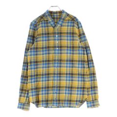 Rick Owens (リックオウエンス) 21SS PHLEGETHON Snap Collar Faun Shirts プレゲトン期 スナップカラーファウンシャツ スナップボタンチェック長袖シャツ RU21S6290-CP イエロー
