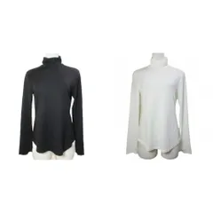 ユニクロ UNIQLO マメクロゴウチ 22AW 2点セット ヒートテックウールブレンドタートルネックT カットソー 長袖 色違い M ブラック ホワイト 271-453815 /X